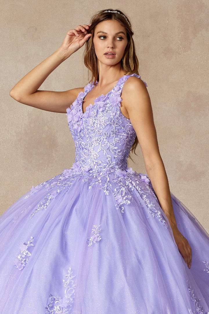 Juliet 1437 quinceanera ball gown side view, detail