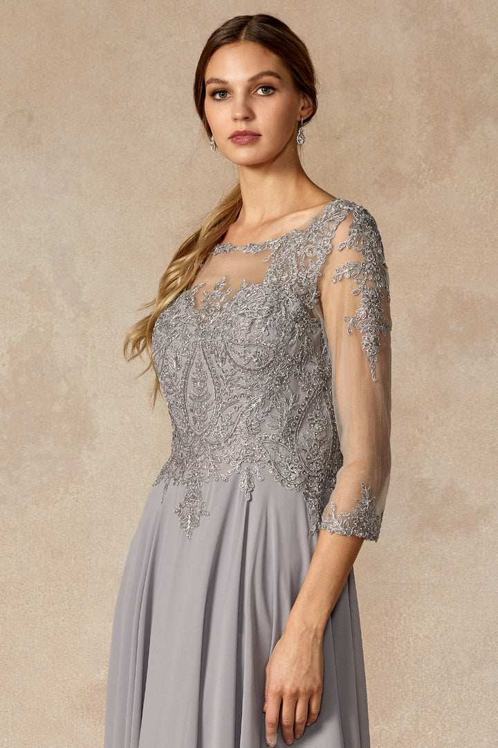 Juliet M12 mother of the bride dress front view, bodice detail