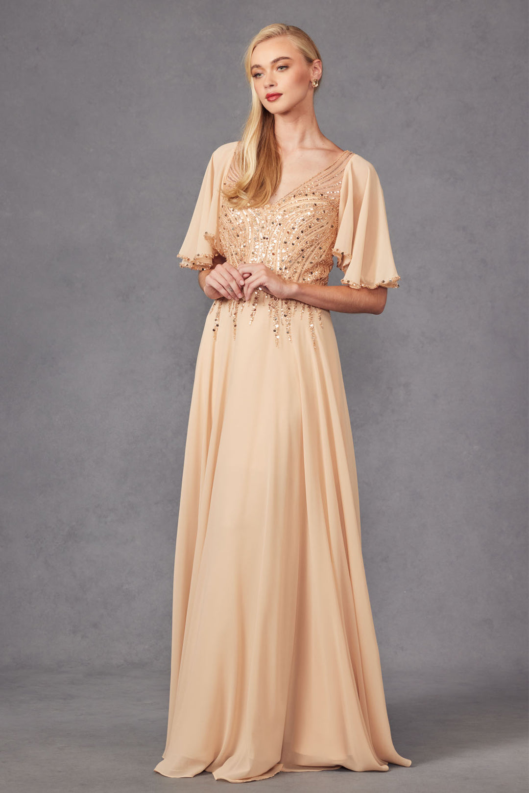 Juliet JTM14F mother of the bride dress front view, option 2