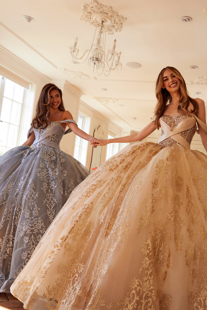 Juliet JT1488H quinceanera ball gown front view with second style option