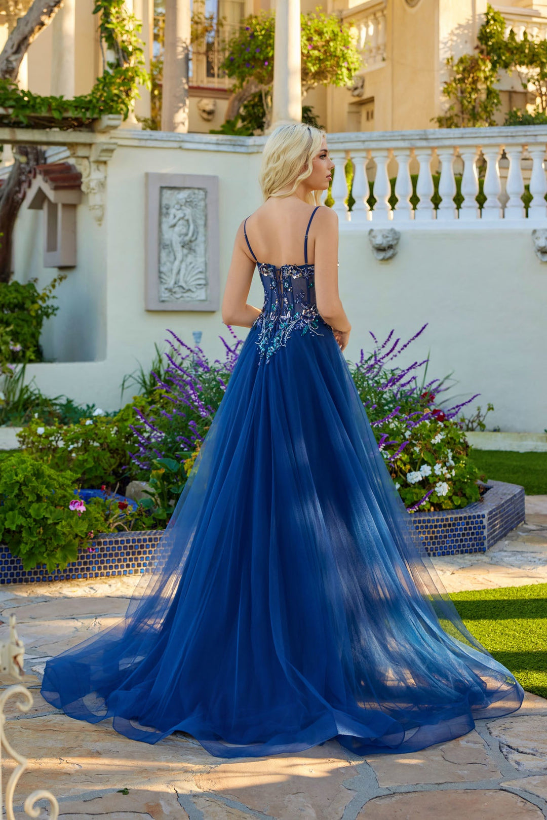 Beaded Sweetheart A-line Slit Gown by Juliet JT2640G - FOSTANI.com