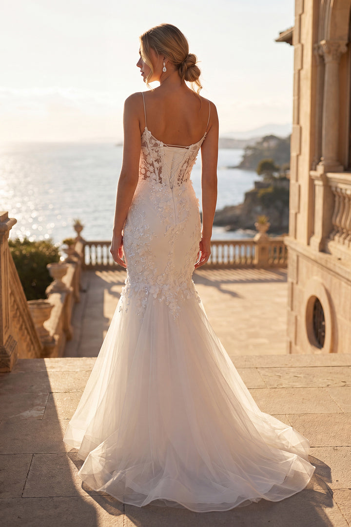 Juliet JT2469KW mermaid bridal gown back view