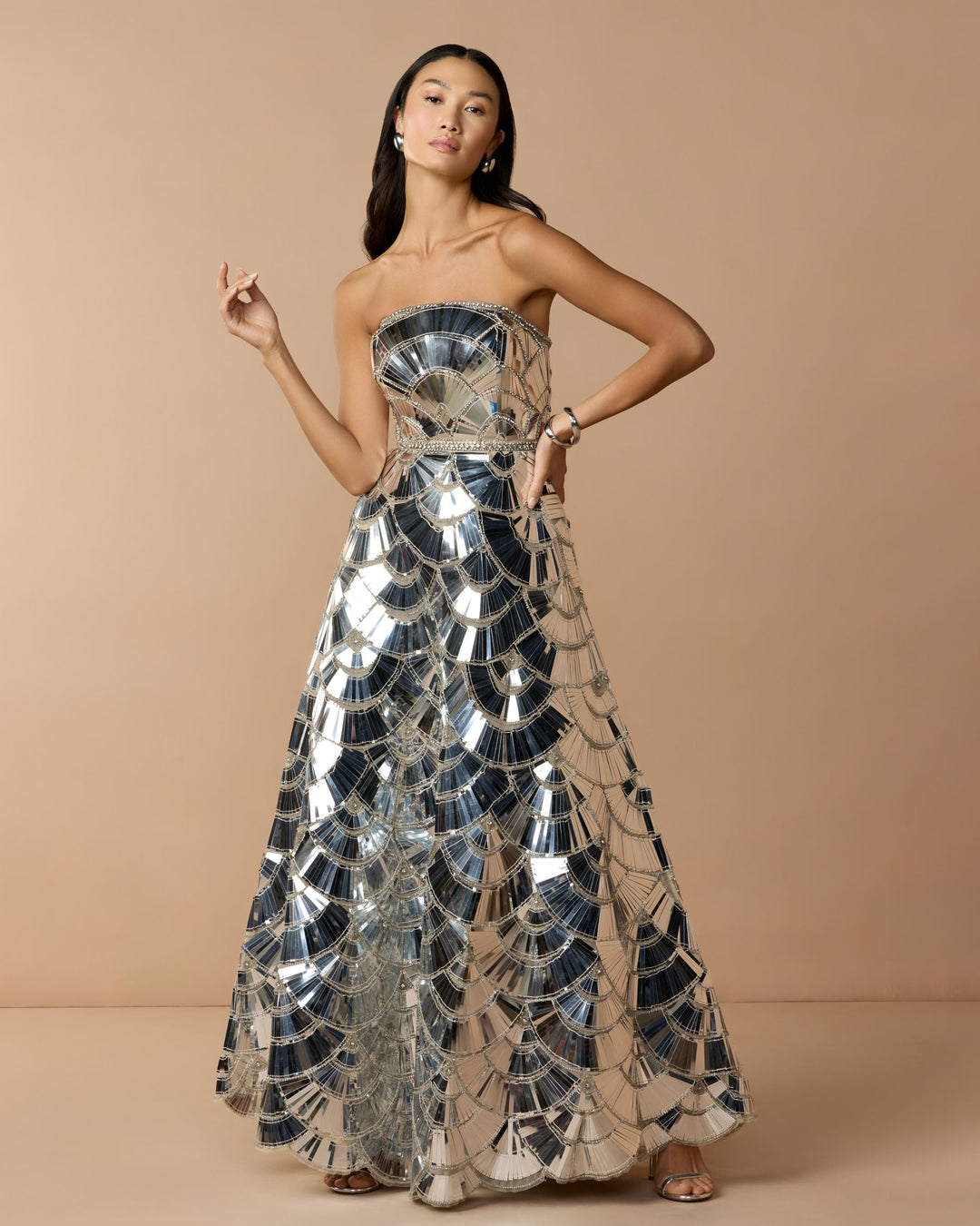 Mac Duggal 10168 Hand Embellished Strapless Ball Gown