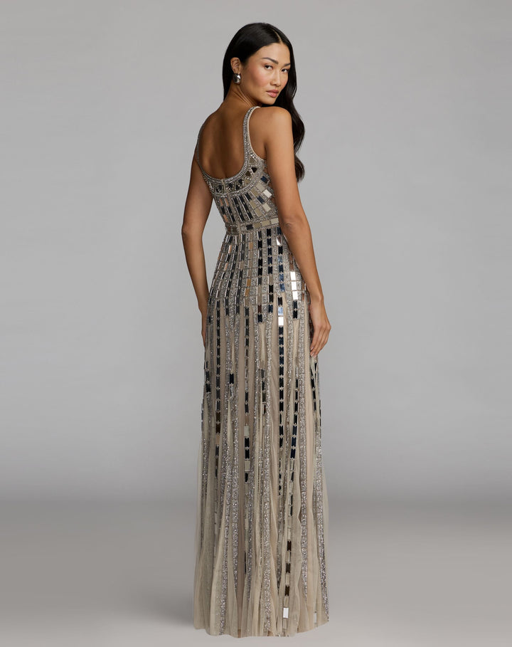Mac Duggal 10179 Mirror Embellished Sleeveless Evening Gown