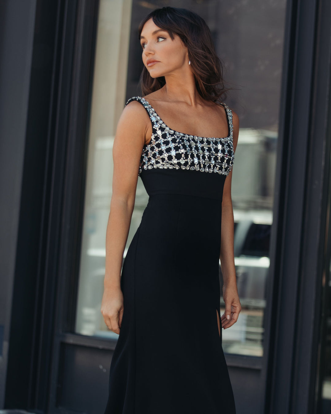 Mac Duggal 11884 Sleeveless Crepe Gown With Embellished Bodice