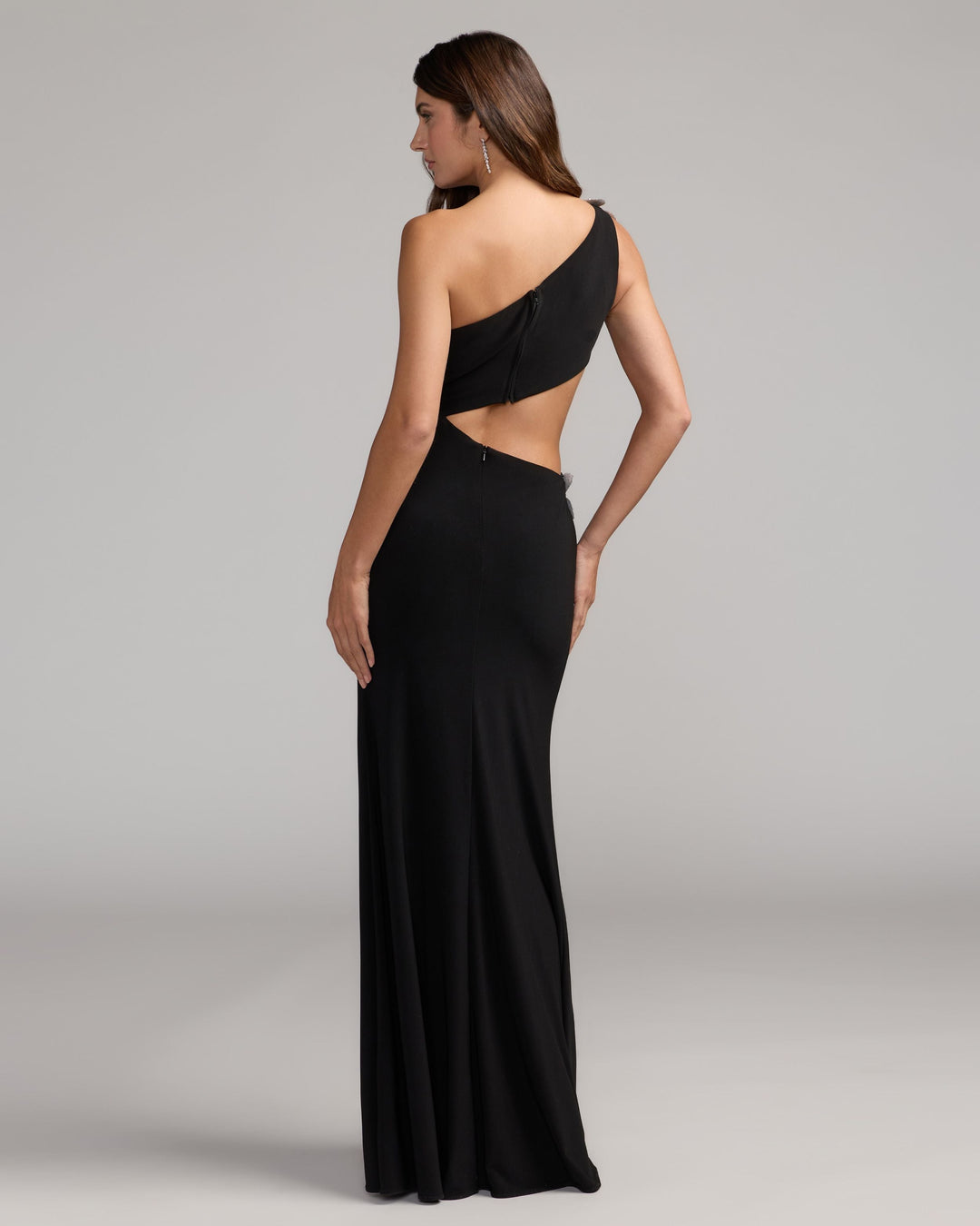 Mac Duggal 11972 One Shoulder 3D Floral Jersey Gown