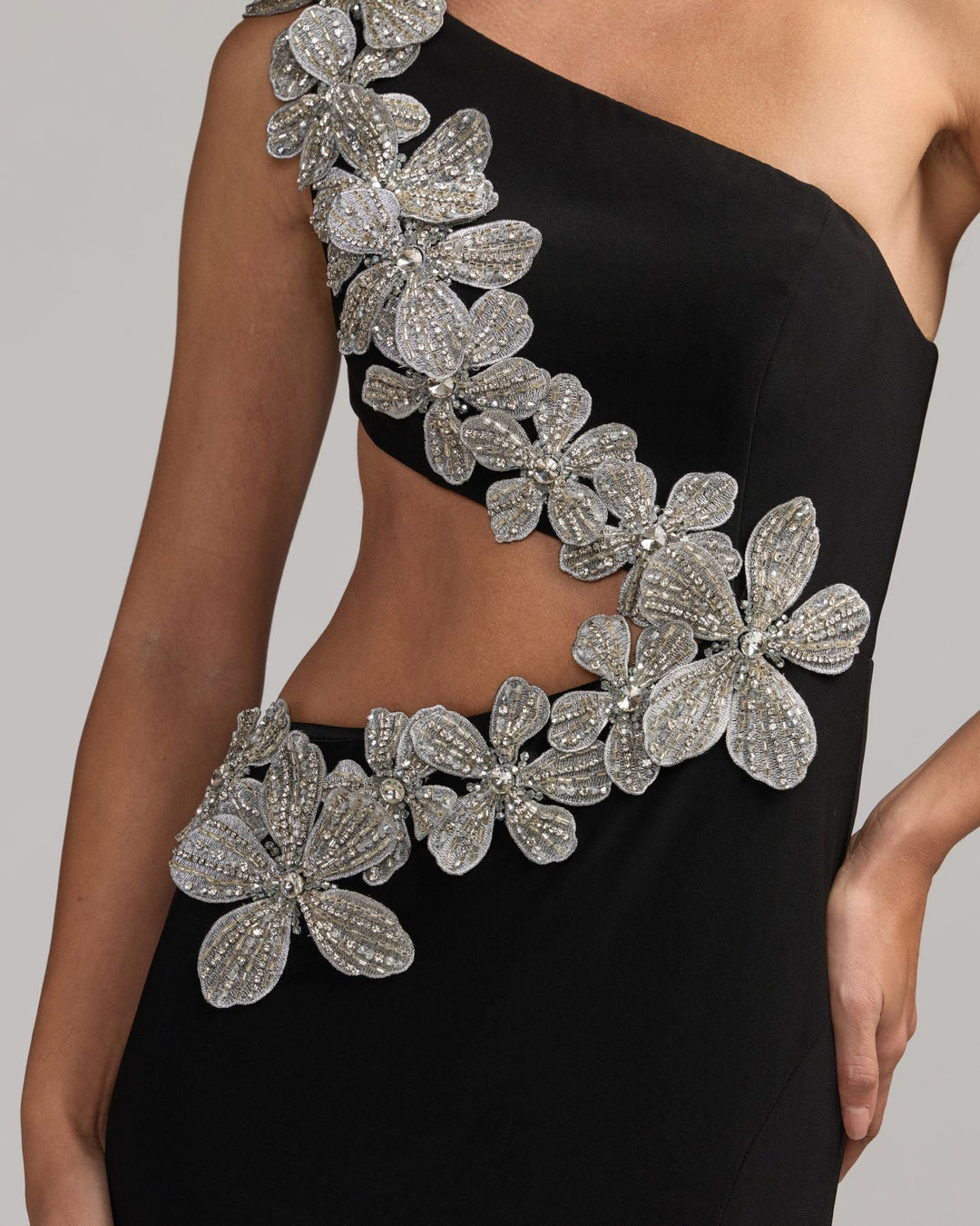 Mac Duggal 11972 One Shoulder 3D Floral Jersey Gown