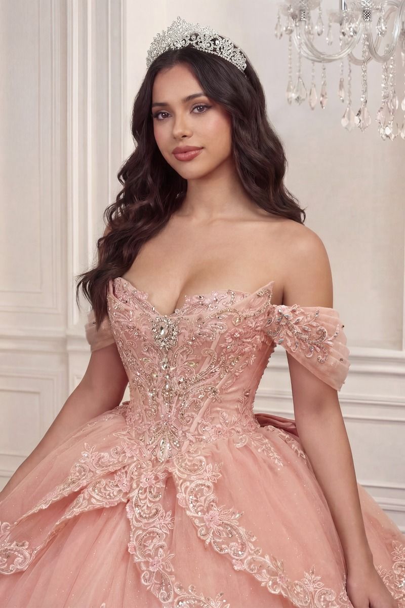 Ladivine 15729 embroidered sweetheart bodice close-up