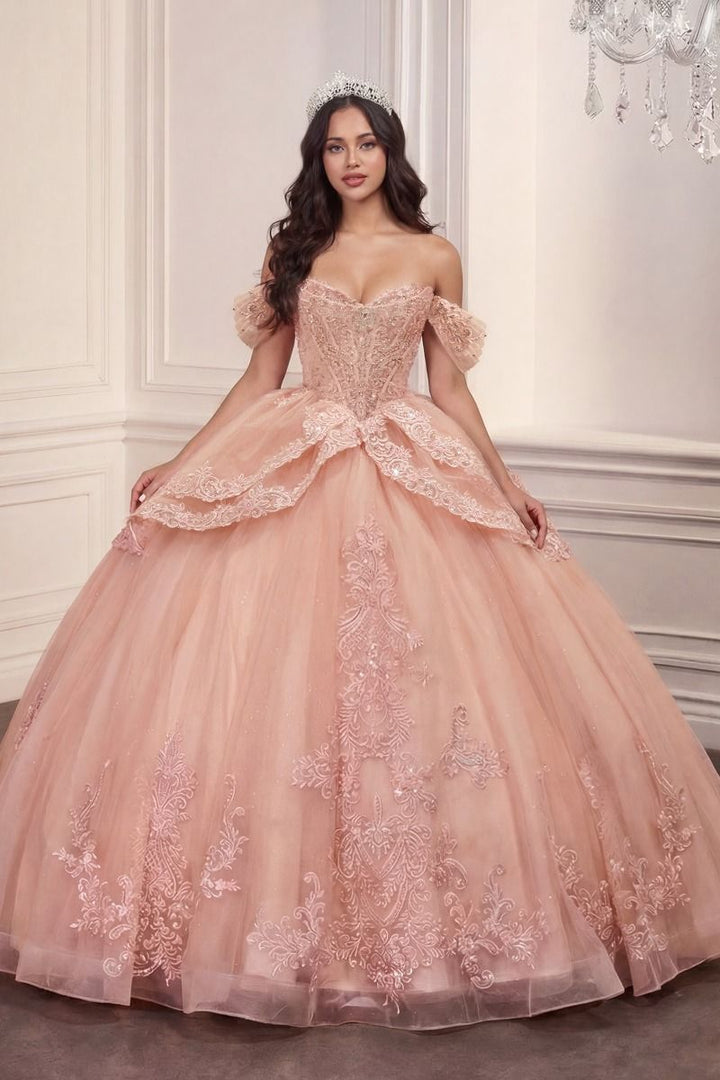 Ladivine 15729 quinceanera ball gown front view