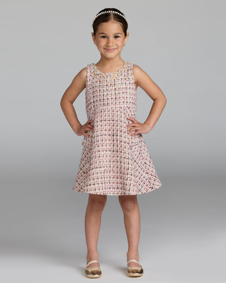 Mac Duggal 20802 Girls Beaded Boucle Mini Dress