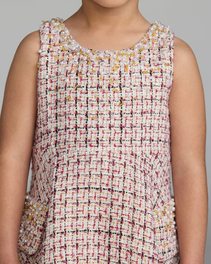 Mac Duggal 20802 Girls Beaded Boucle Mini Dress