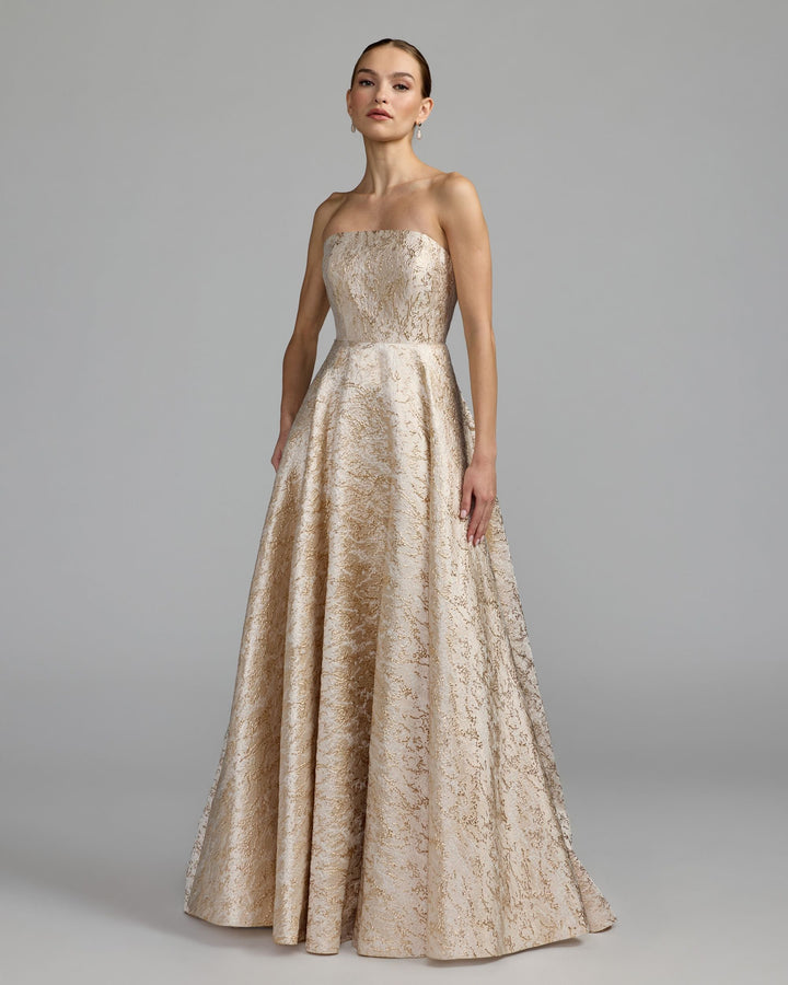 Mac Duggal 21052 Metallic Brocade Ball Gown