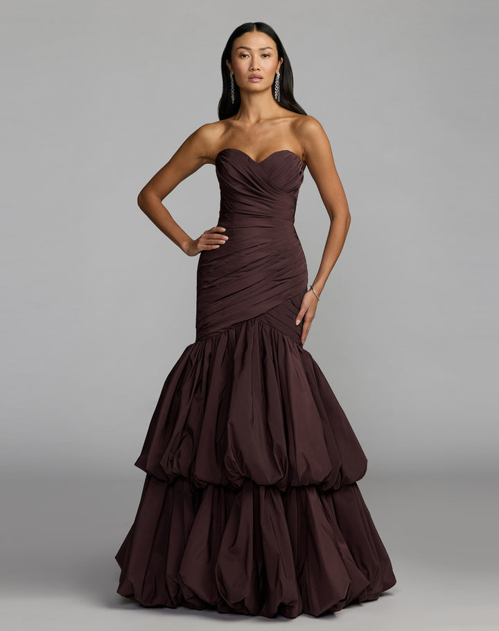 Mac Duggal 21185 Ruched Mermaid Gown with Bubble Hem
