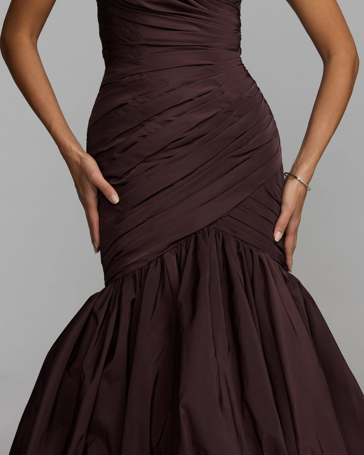 Mac Duggal 21185 Ruched Mermaid Gown with Bubble Hem