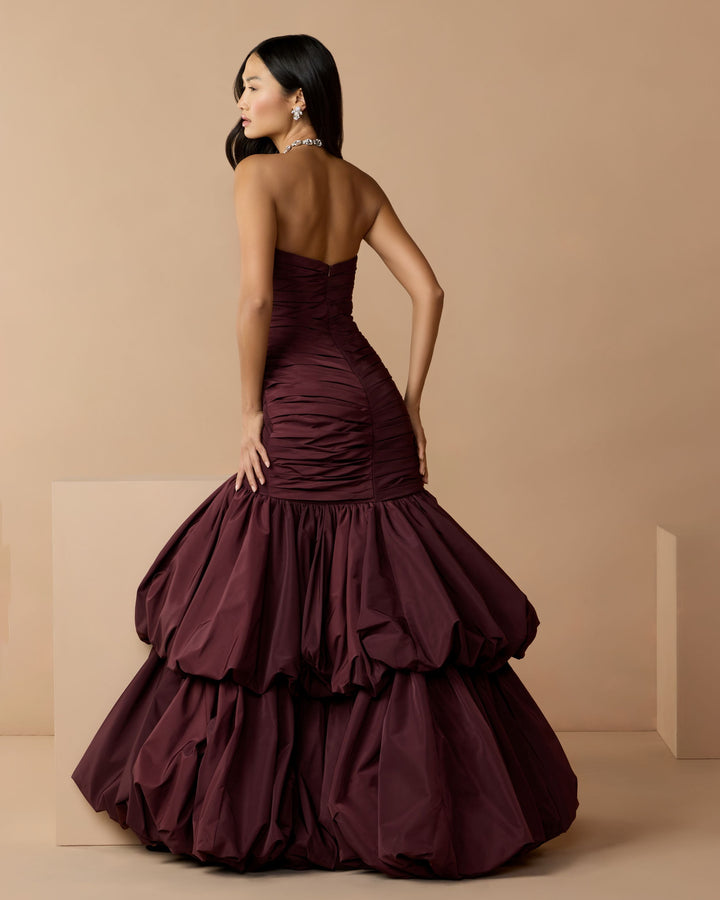 Mac Duggal 21185 Ruched Mermaid Gown with Bubble Hem