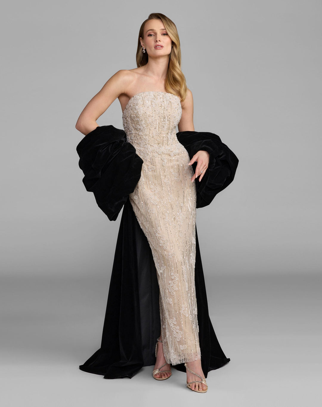 Mac Duggal 21193 Strapless Embellished Dress With Velvet Bow