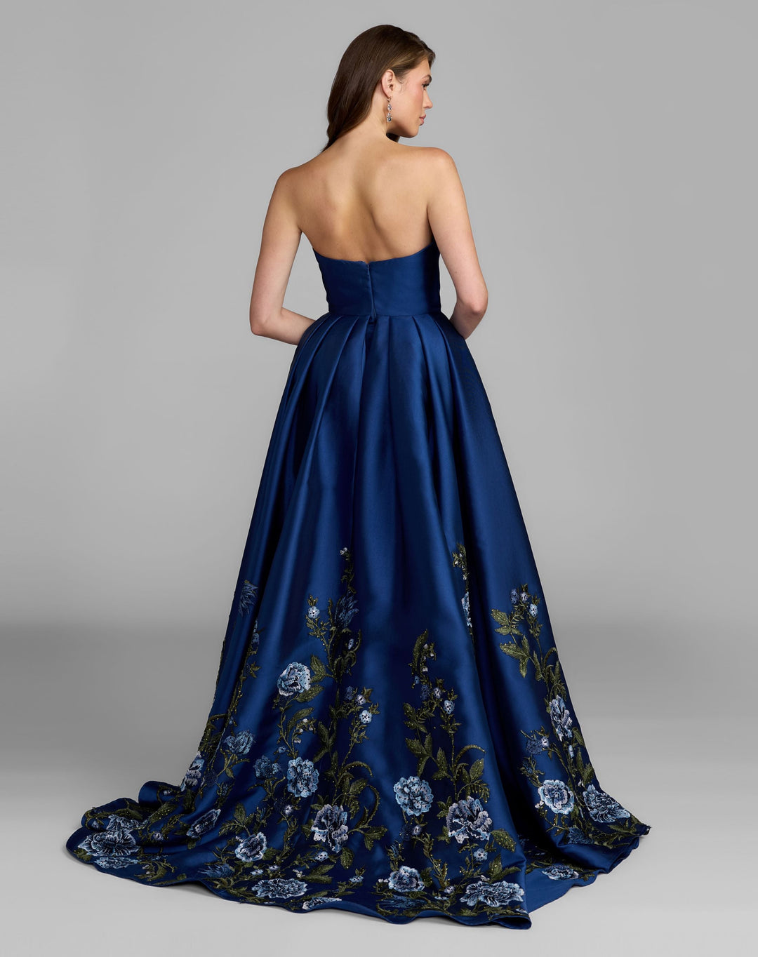 Mac Duggal 21282 Floral Embroidered Mikado Strapless Ball Gown