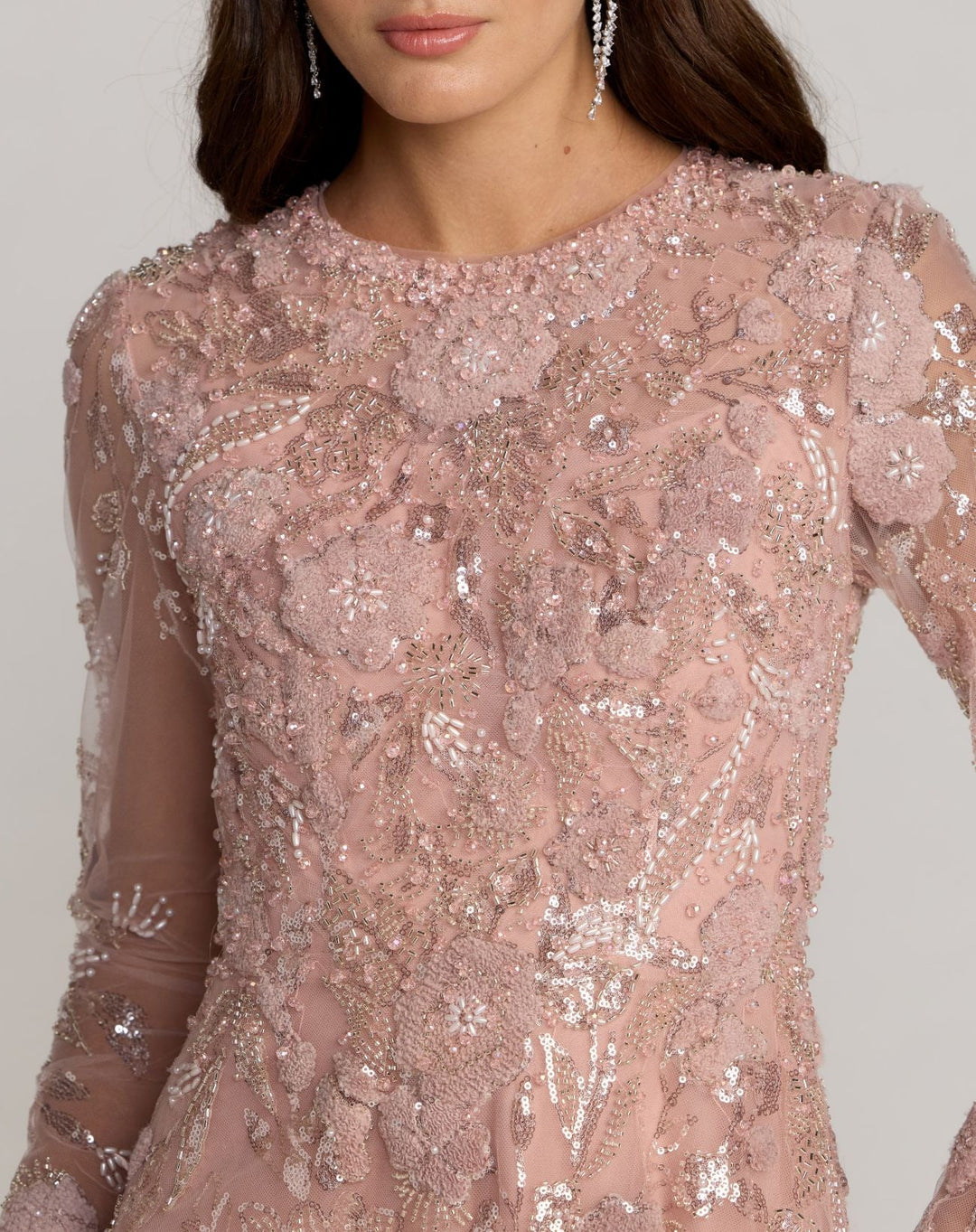 Mac Duggal 21366 Embellished Long Sleeve Evening Gown