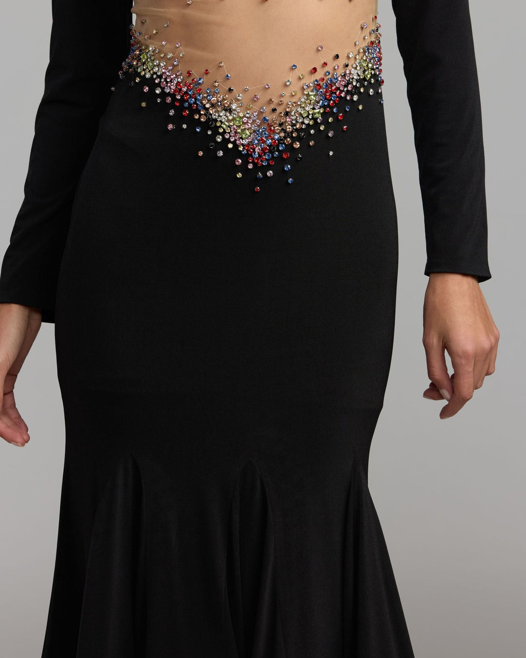Mac Duggal 21432 Crystal Embellished Illusion Jersey Gown