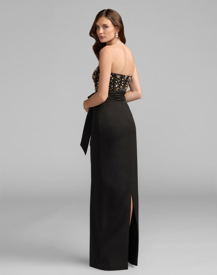 Mac Duggal 2395 Strapless Rhinestone Embellished Gown With Bow