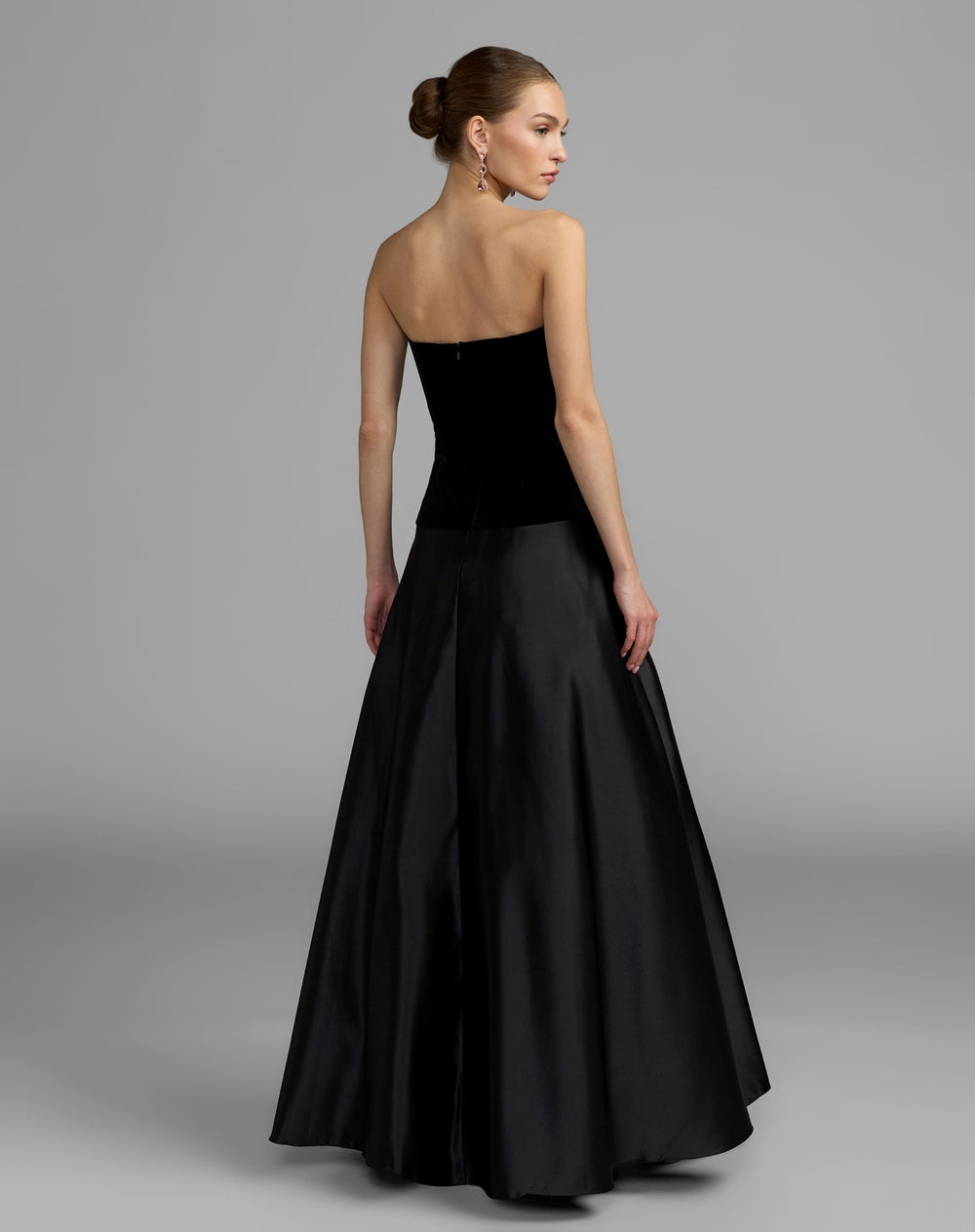 Mac Duggal 2423 Strapless Velvet Gown With Bow Detail
