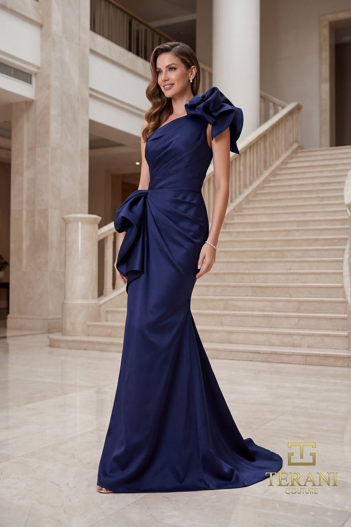 Terani 262E7132 One-Shoulder Sleeveless Sheath Dress