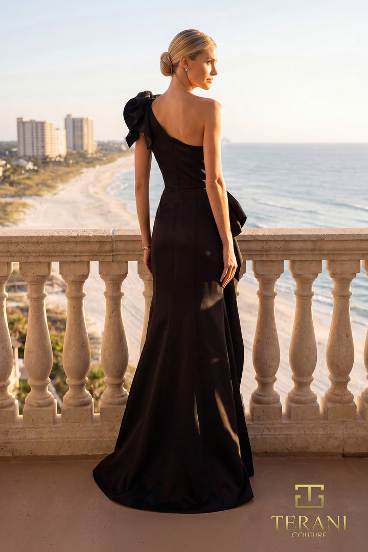 Terani 262E7132 One-Shoulder Sleeveless Sheath Dress