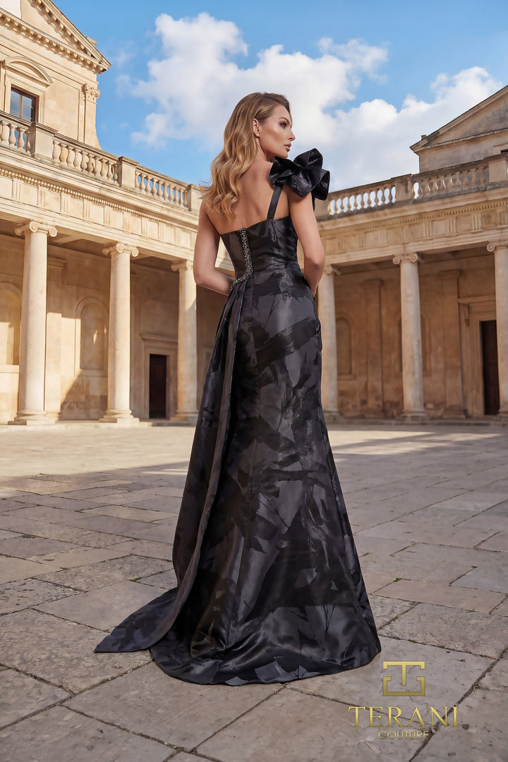 Terani 262E7376 One-Shoulder Long Evening Dress