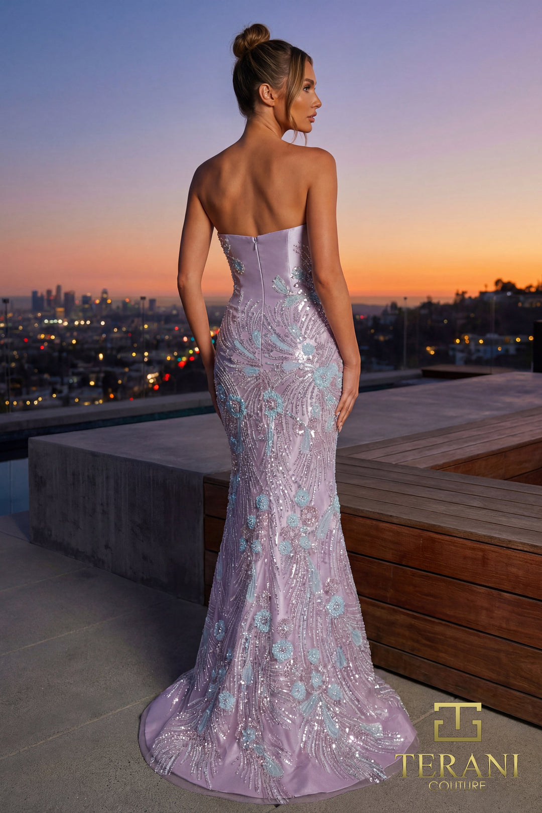 Terani 262E7542 Strapless Sleeveless Sheath Dress