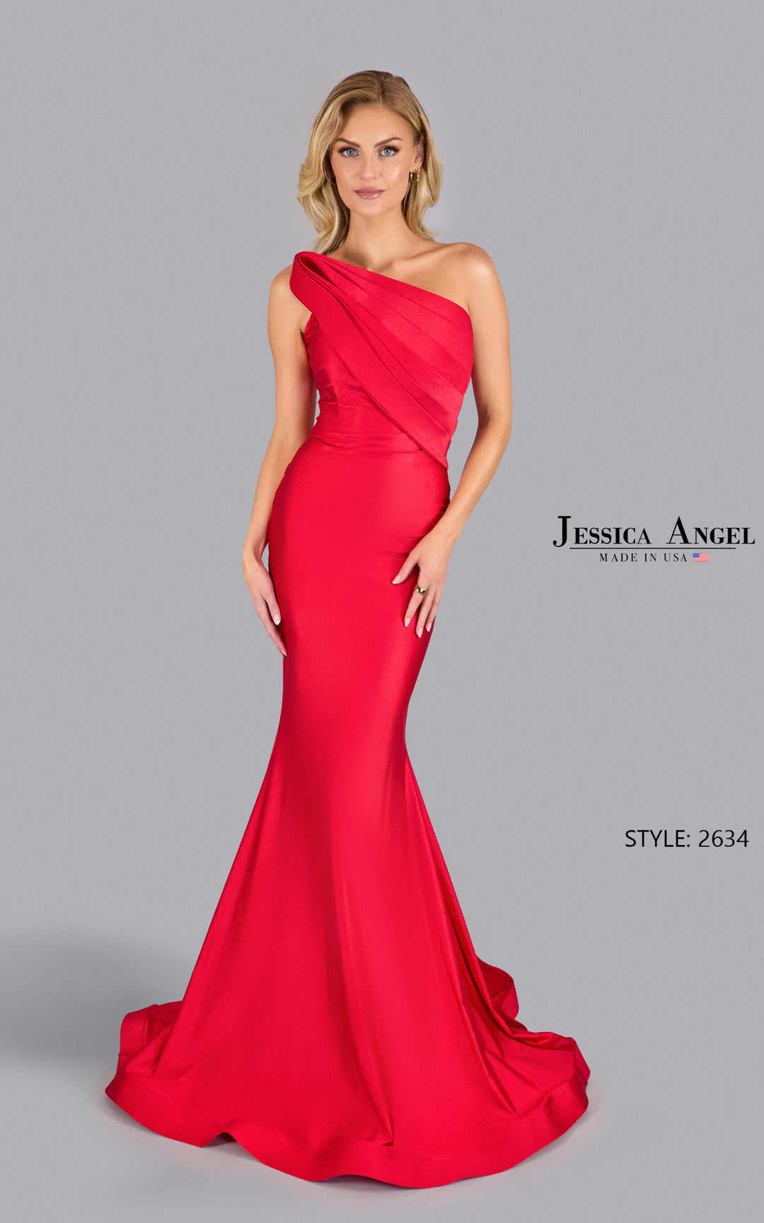 Jessica Angel 2634 Strapless Draped Bodice Jersey Mermaid Gown view 12