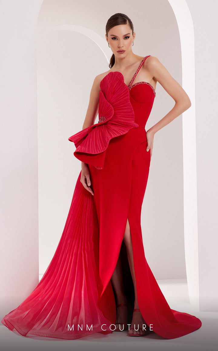 Fouad Sarkis 2796 sweetheart mermaid gown with fan peplum front view in an alternate colorway