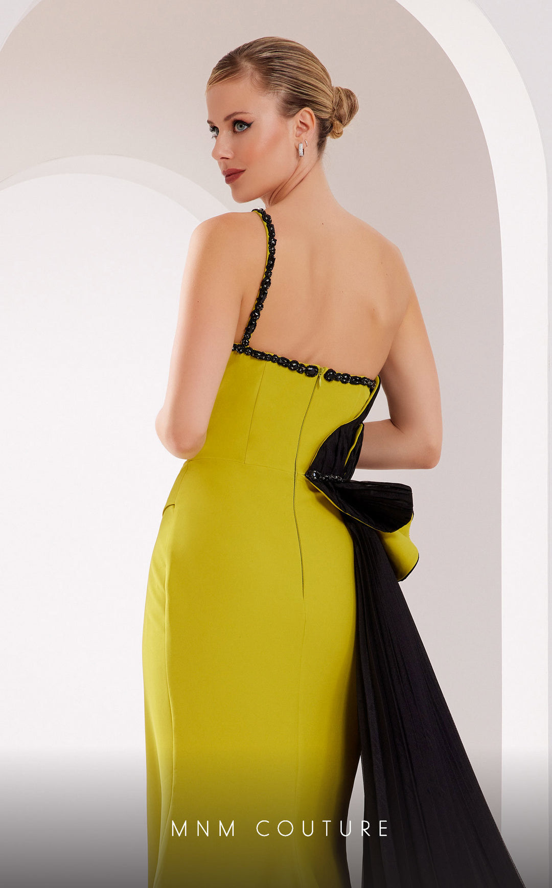 Fouad Sarkis 2796 sweetheart mermaid gown with fan peplum back detail