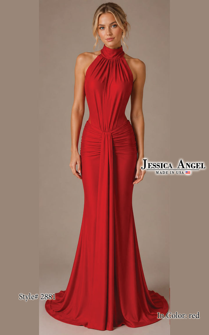 Jessica Angel 2881 high neck mermaid gown front view