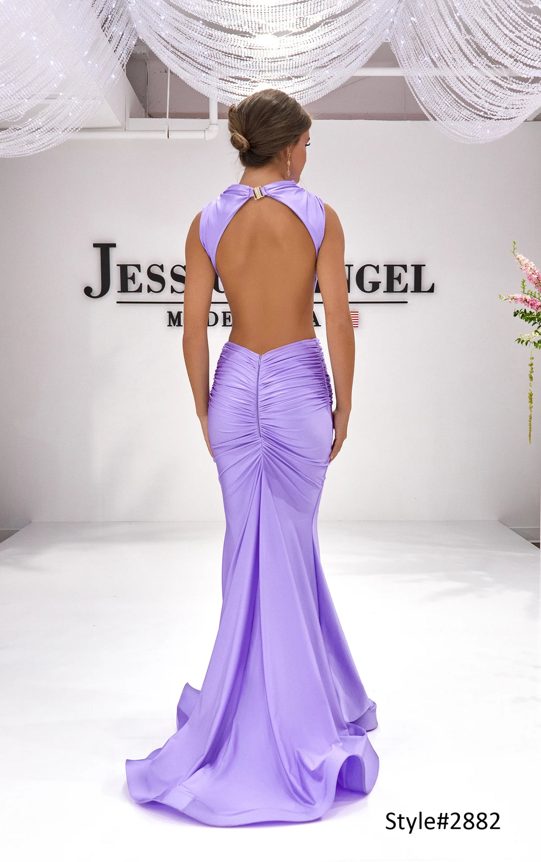Jessica Angel 2882 open back mermaid gown back view 2