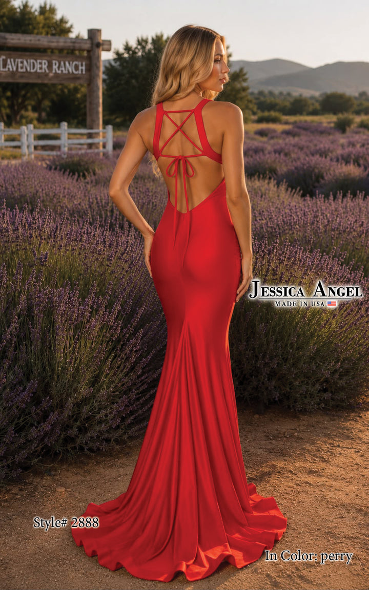 Jessica Angel 2888 lace-up back mermaid gown back view