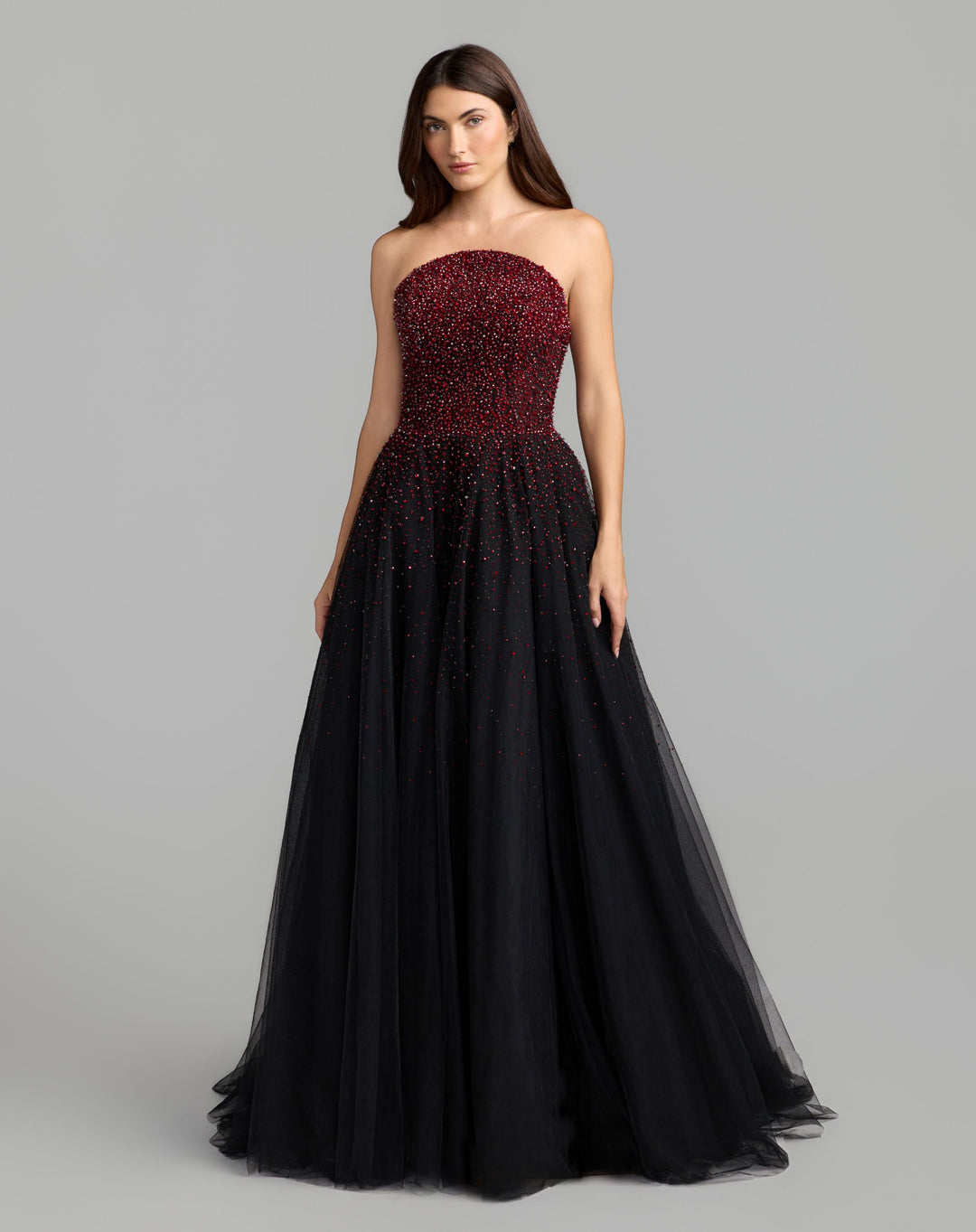 Mac Duggal 37084 Embellished Tulle Strapless Ball Gown