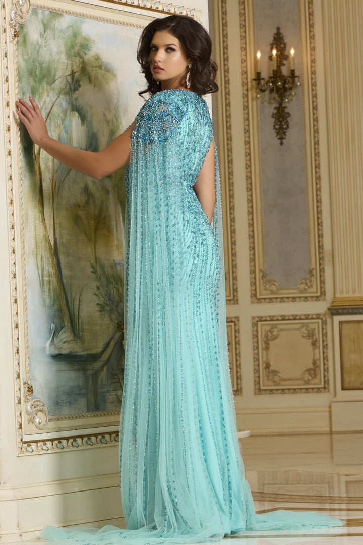 Jovani 38964 Beaded V-Neck Pageant Dress