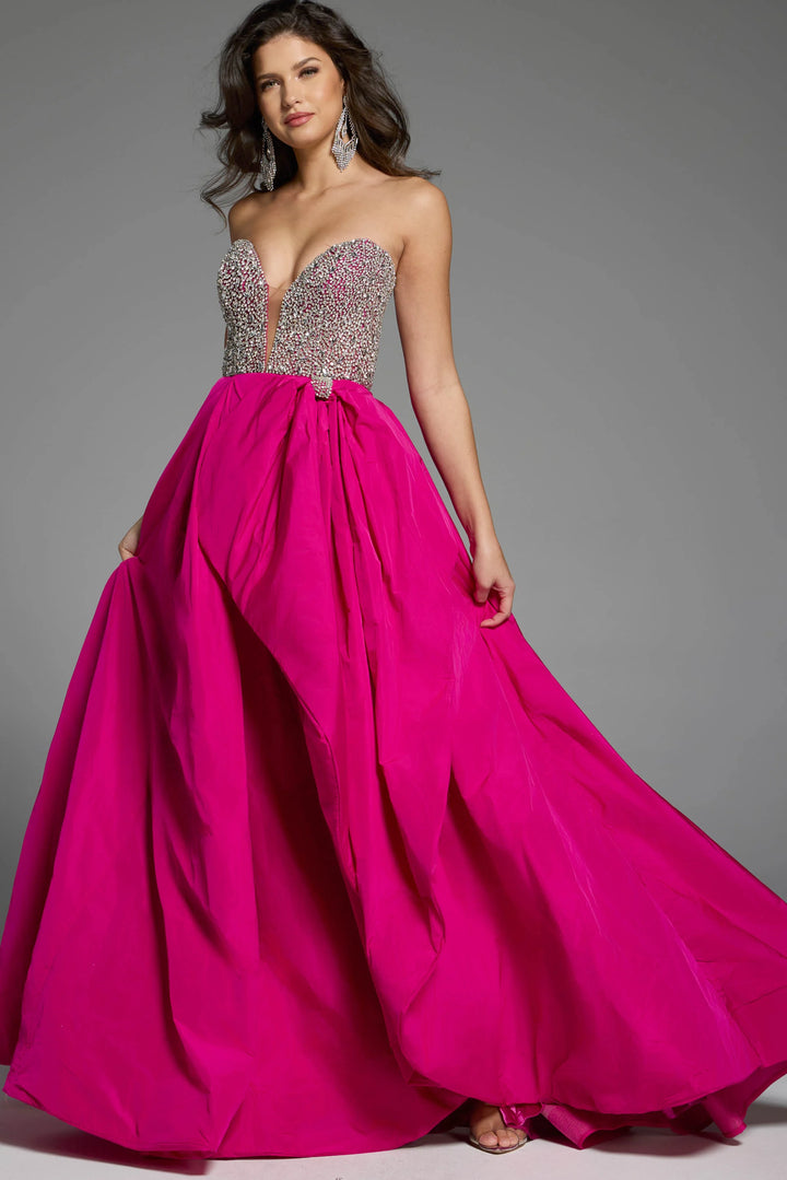 Jovani 41141 Strapless Crystal Embellished Pageant Dress