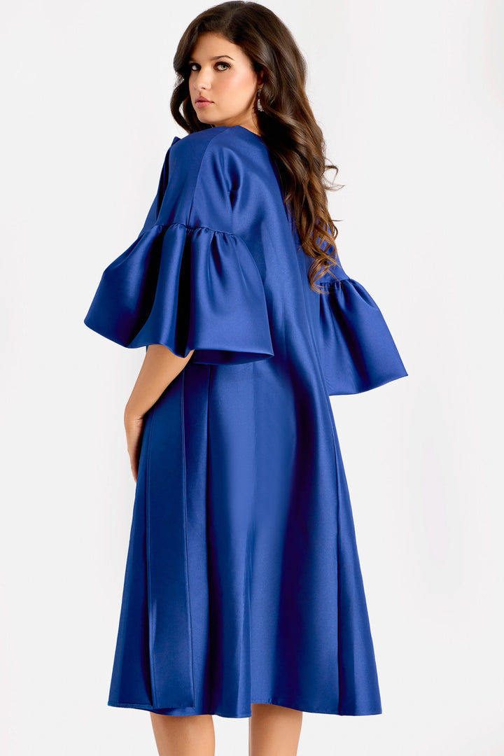 Jovani 44193 Strapless Satin Dress With Matching Cape