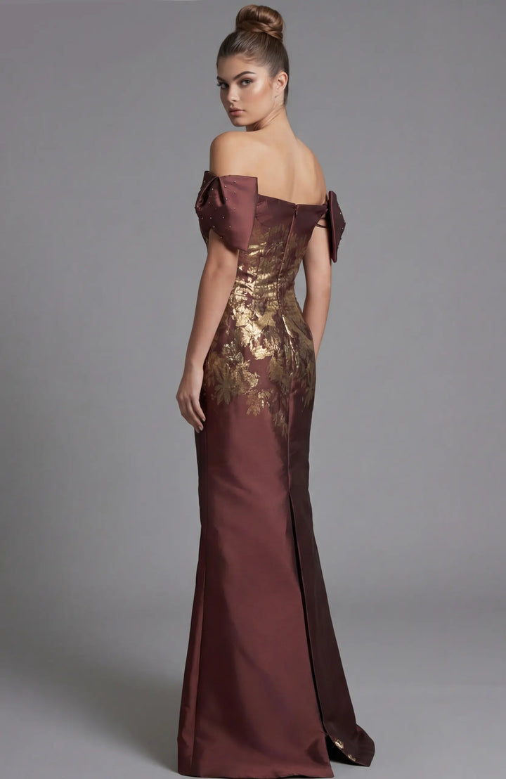 Jovani 45579 off-the-shoulder column gown view 4