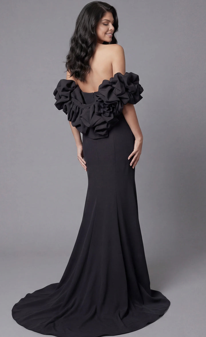 Jovani 45653 Off Shoulder Mermaid Black Gown