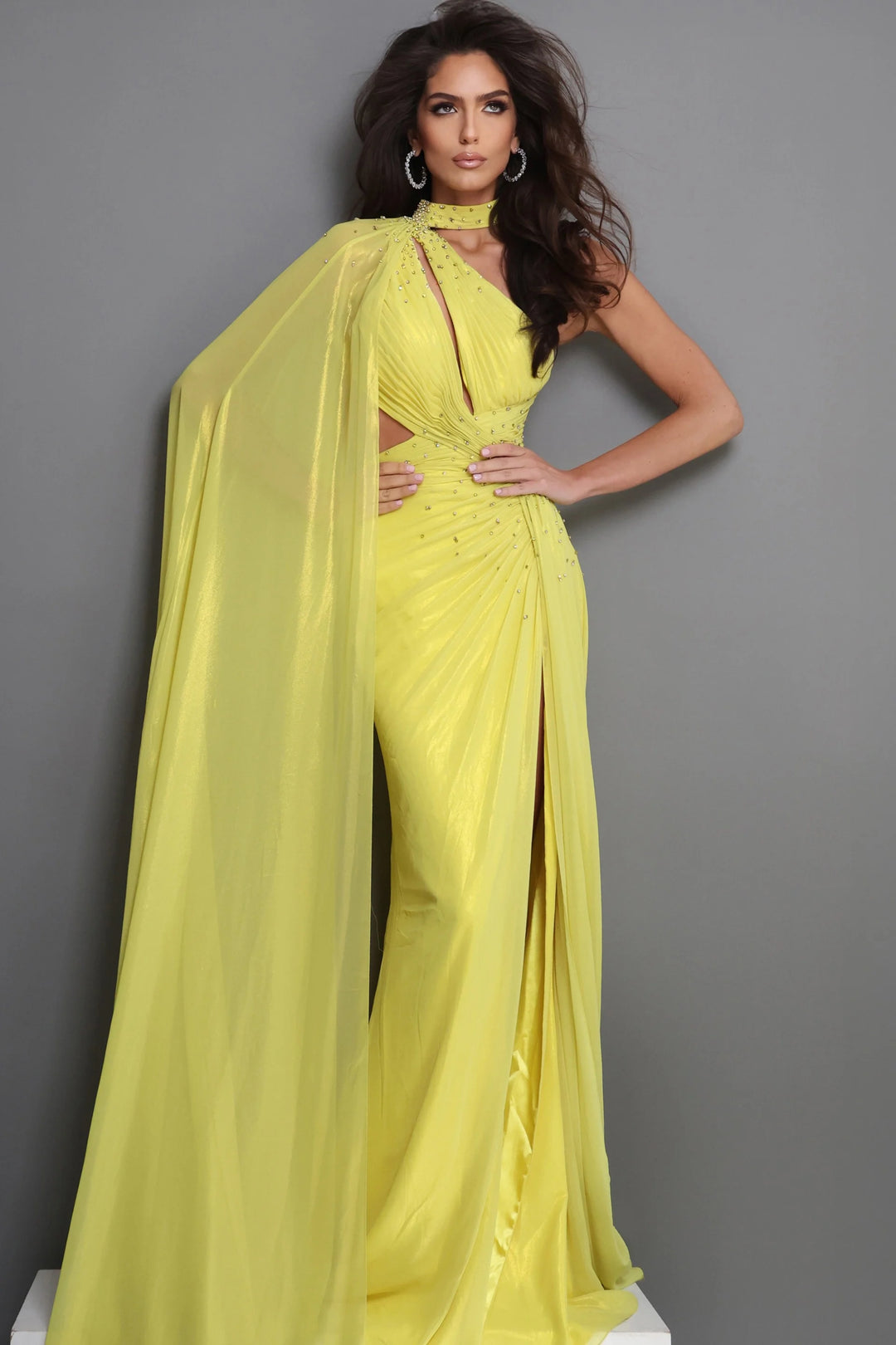 Jovani 48058 Asymmetric Choker Cutout Pageant Dress