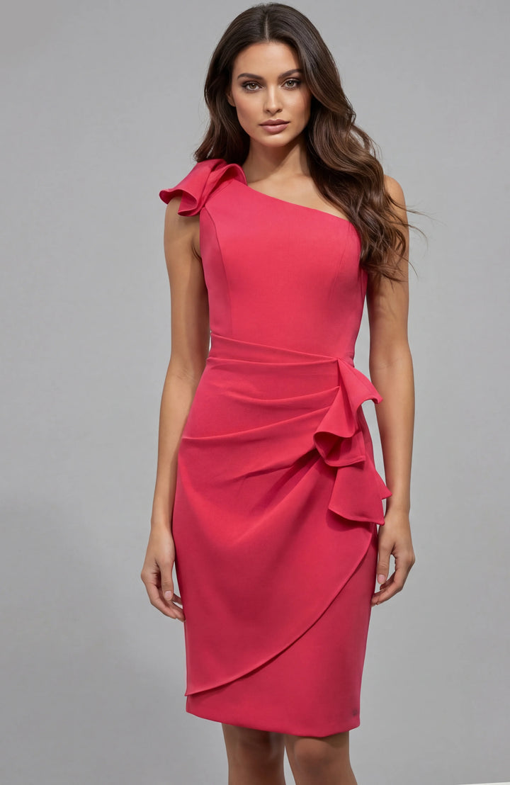 Jovani 48210 One Shoulder Ruffle Detail Fitted Dress