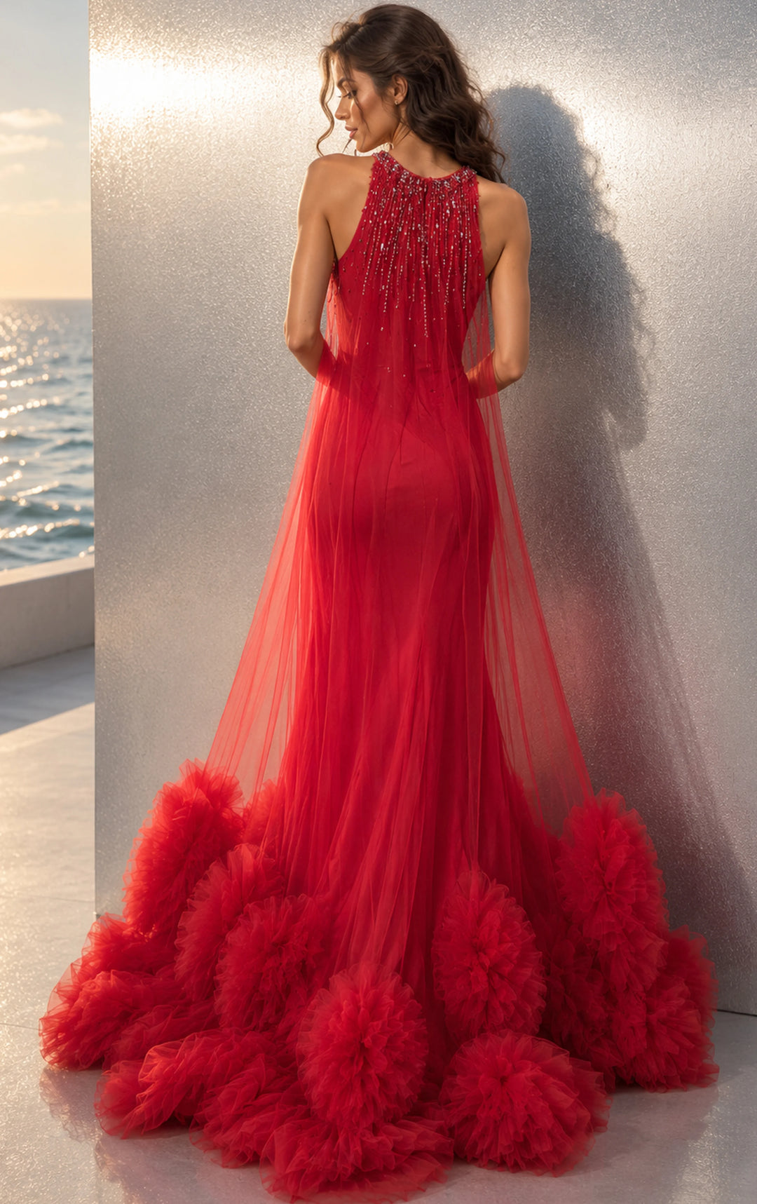 Jovani 49540 Halter Sleeveless A Line Dress
