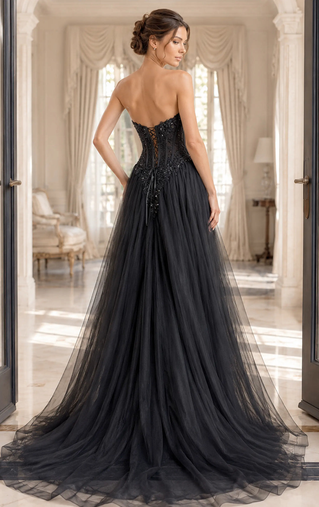 Jovani 50011 sweetheart beaded corset ball gown view 2