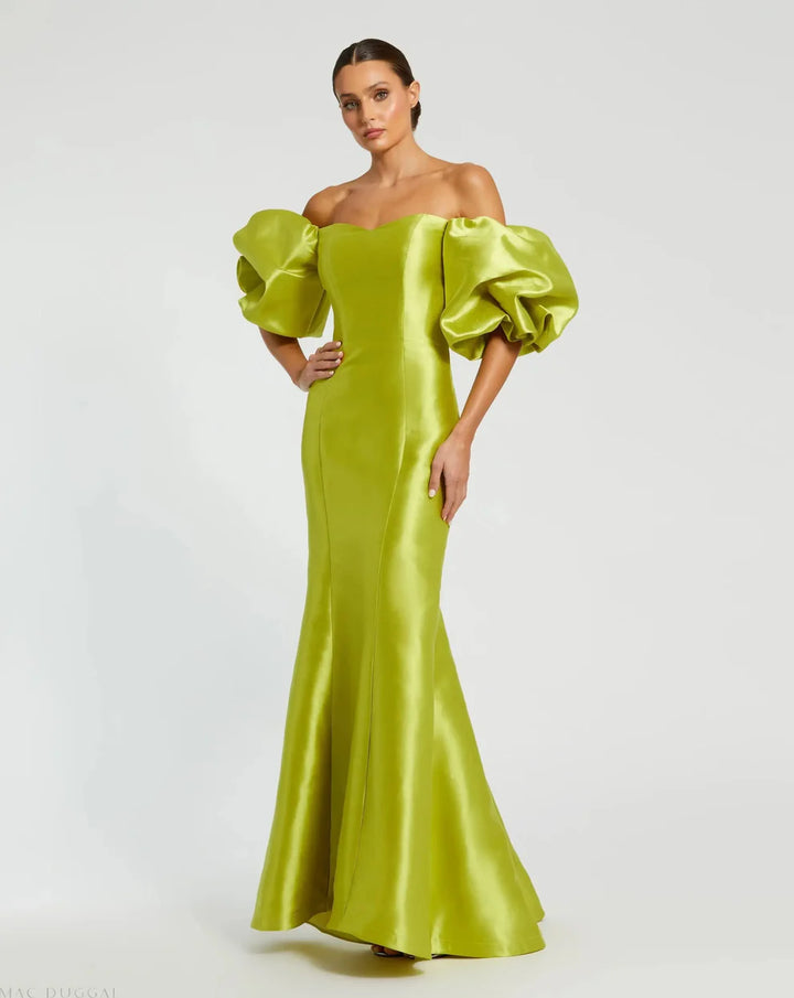 Mac Duggal 50677 Sweetheart Off the Shoulder Puff Sleeve Gown