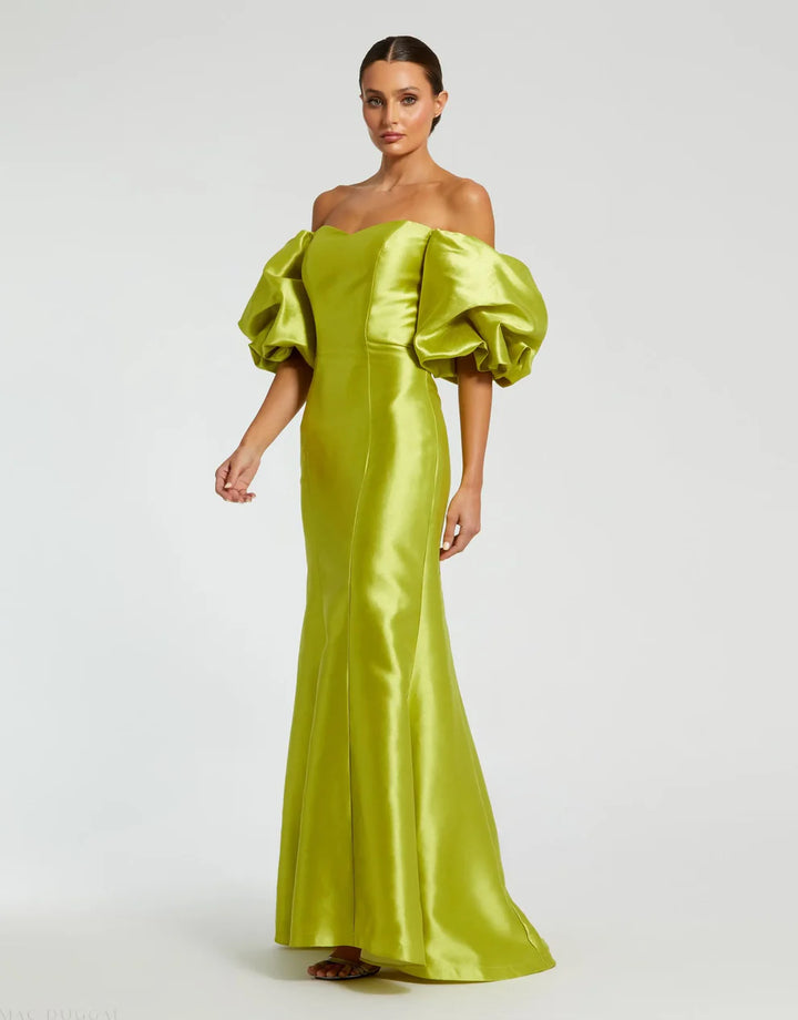 Mac Duggal 50677 Sweetheart Off the Shoulder Puff Sleeve Gown