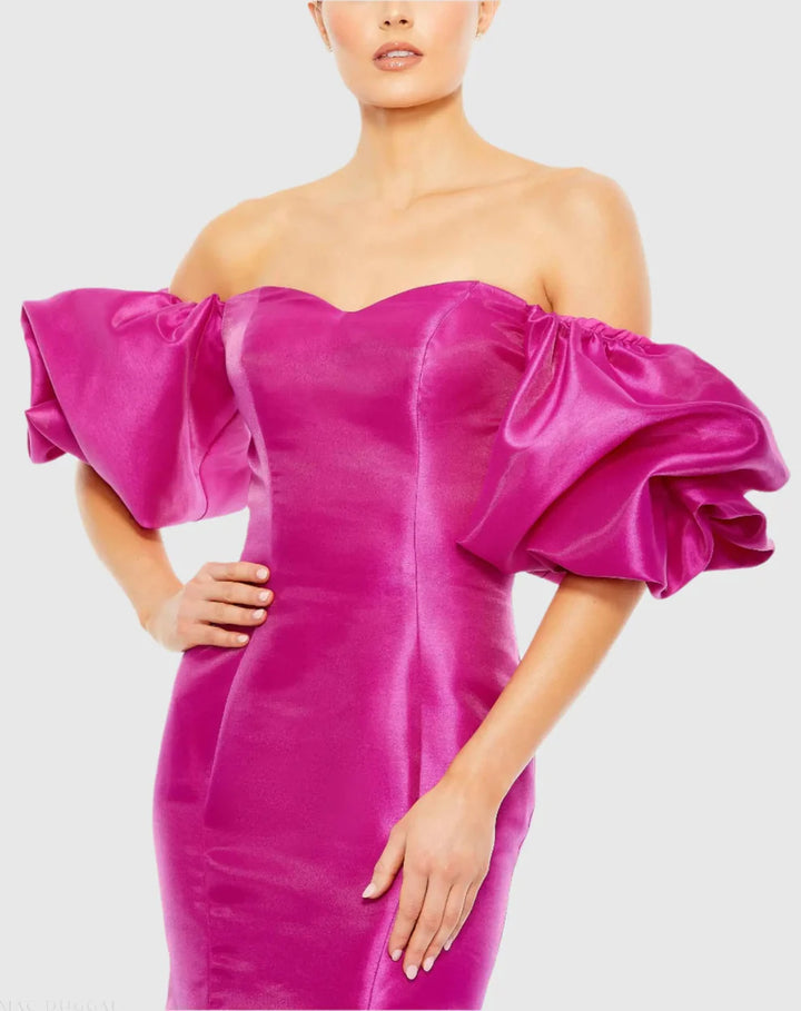 Mac Duggal 50677 Sweetheart Off the Shoulder Puff Sleeve Gown