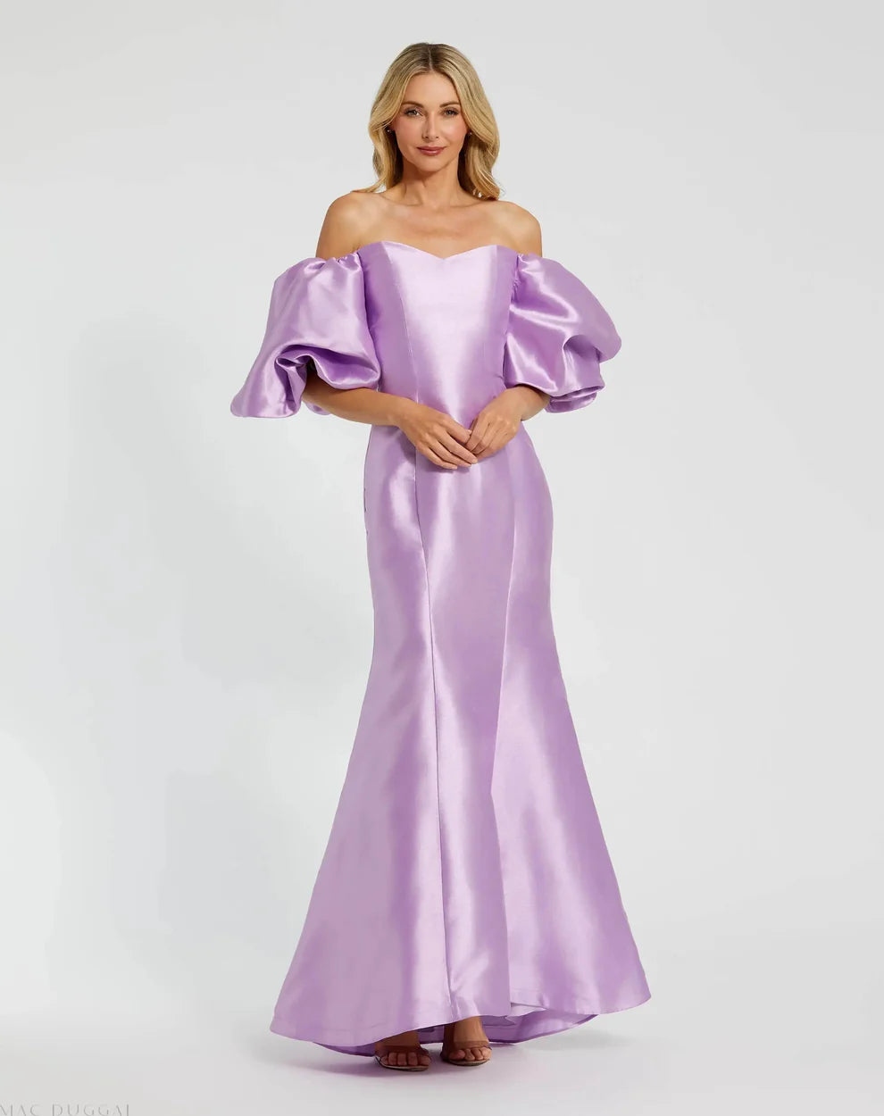 Mac Duggal 50677 Sweetheart Off the Shoulder Puff Sleeve Gown