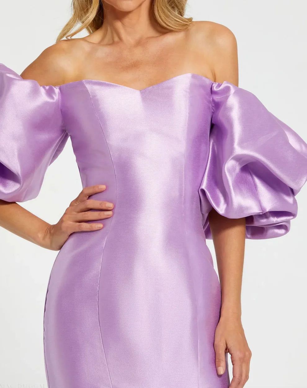 Mac Duggal 50677 Sweetheart Off the Shoulder Puff Sleeve Gown